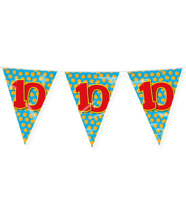 Feestbazaar Happy Verjaardag Vlaggenlijn 10 Jaar (10m)