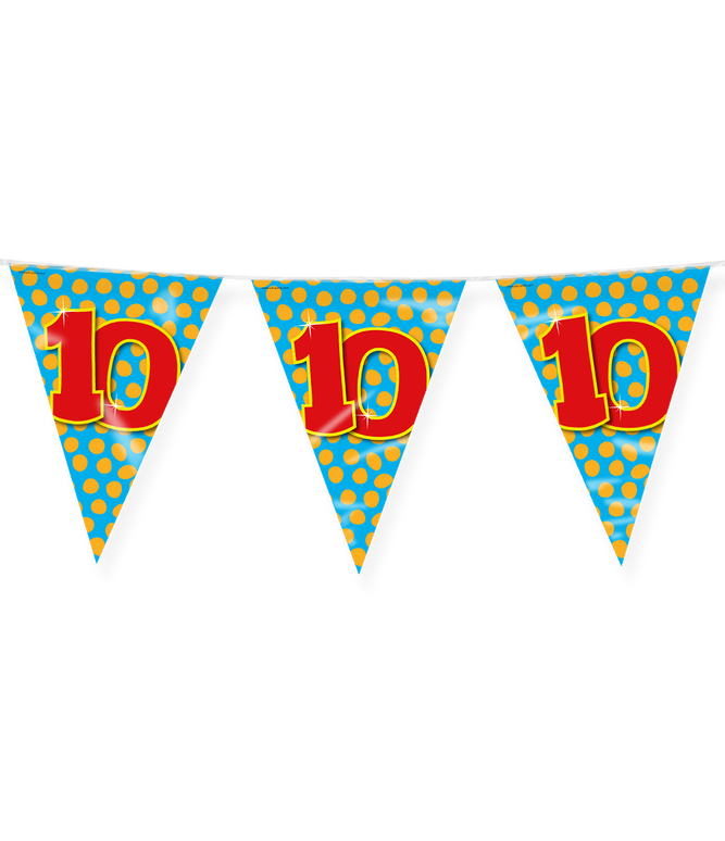 Feestbazaar Happy Verjaardag Vlaggenlijn 10 Jaar (10m)
