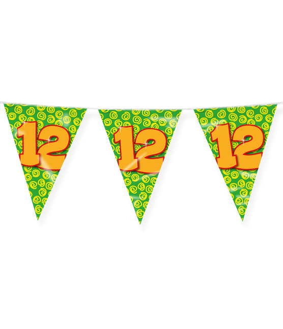 Feestbazaar Happy Verjaardag Vlaggenlijn 12 Jaar (10m)