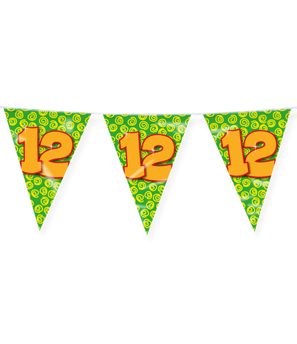 Feestbazaar Happy Verjaardag Vlaggenlijn 12 Jaar (10m)