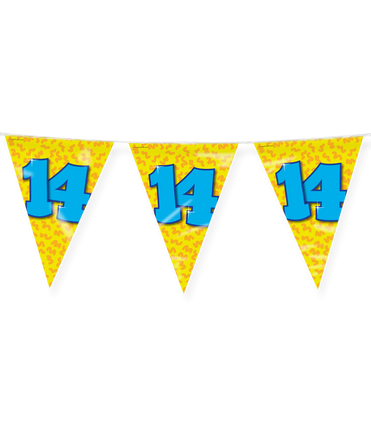 Feestbazaar Happy Verjaardag Vlaggenlijn 14 Jaar (10m)