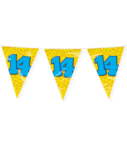 Feestbazaar Happy Verjaardag Vlaggenlijn 14 Jaar (10m)