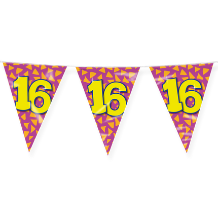 Feestbazaar Happy Verjaardag Vlaggenlijn 16 jaar (10m)