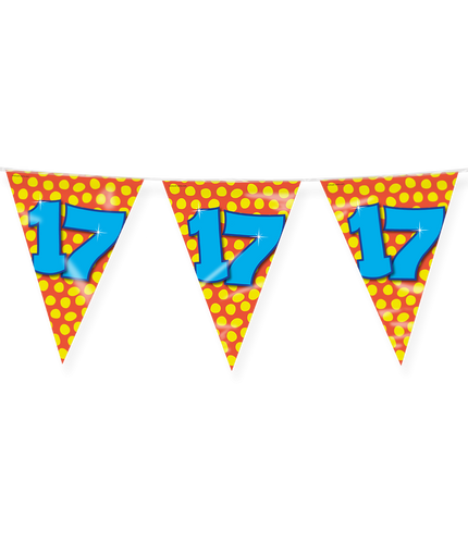 Feestbazaar Happy Verjaardag Vlaggenlijn 17 Jaar (10m)