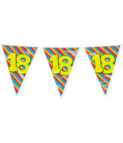 Feestbazaar Happy Verjaardag Vlaggenlijn 18 Jaar (10m)