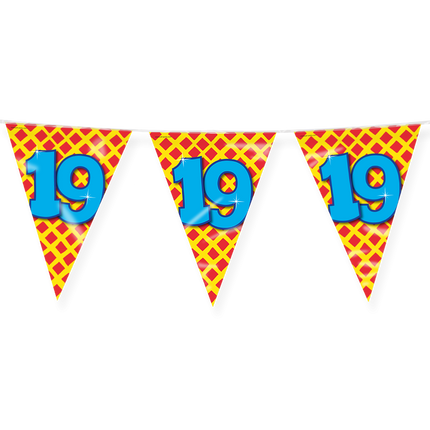 Feestbazaar Happy Verjaardag Vlaggenlijn 19 Jaar (10m)