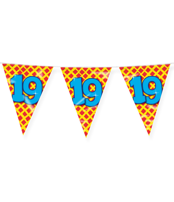 Feestbazaar Happy Verjaardag Vlaggenlijn 19 Jaar (10m)