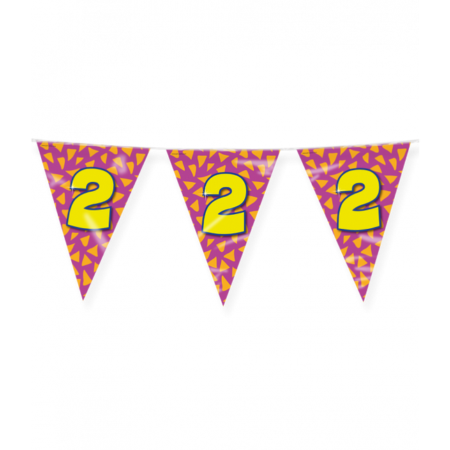 Feestbazaar Happy Verjaardag Vlaggenlijn 2 Jaar (10m)