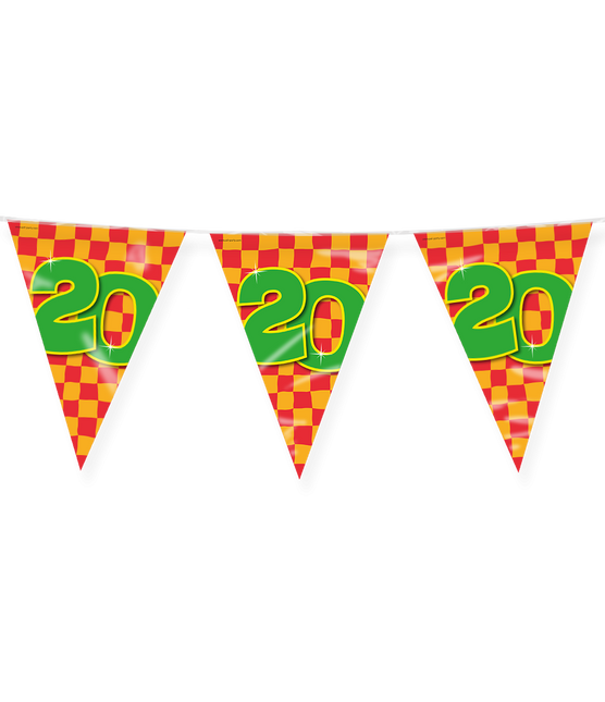 Feestbazaar Happy Verjaardag Vlaggenlijn 20 Jaar (10m)