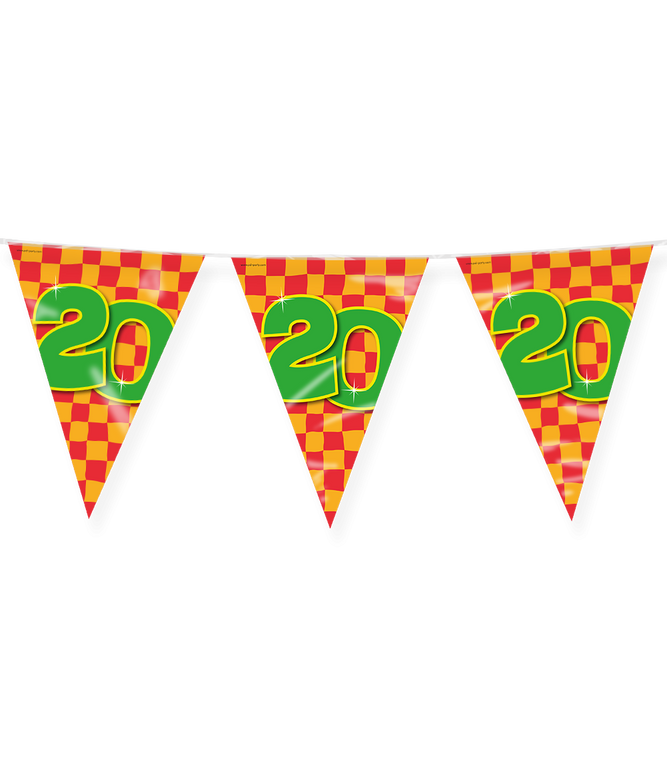 Feestbazaar Happy Verjaardag Vlaggenlijn 20 Jaar (10m)