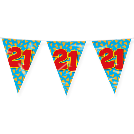 Feestbazaar Happy Verjaardag Vlaggenlijn 21 Jaar (10m)