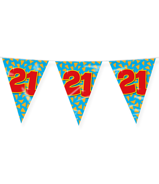 Feestbazaar Happy Verjaardag Vlaggenlijn 21 Jaar (10m)