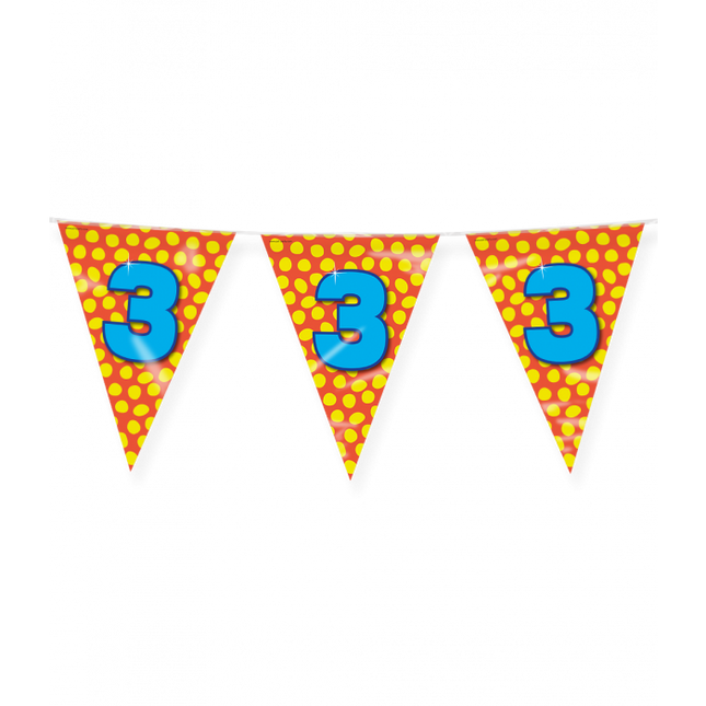 Feestbazaar Happy Verjaardag Vlaggenlijn 3 Jaar (10m)