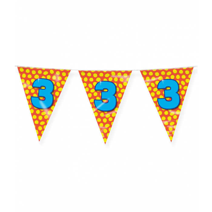 Feestbazaar Happy Verjaardag Vlaggenlijn 3 Jaar (10m)