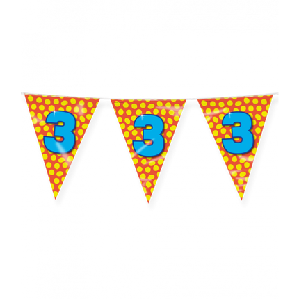 Feestbazaar Happy Verjaardag Vlaggenlijn 3 Jaar (10m)