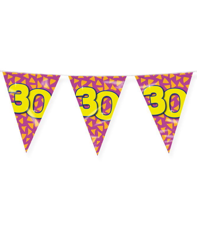 Feestbazaar Happy Verjaardag Vlaggenlijn 30 Jaar (10m)