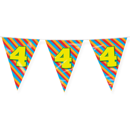 Feestbazaar Happy Verjaardag Vlaggenlijn 4 Jaar (10m)