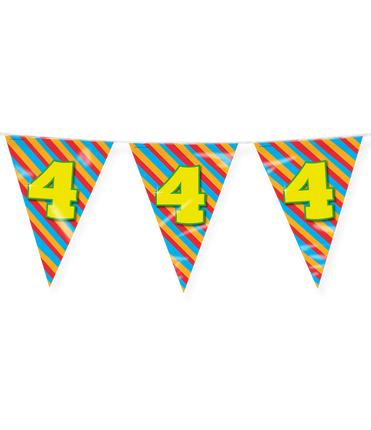 Feestbazaar Happy Verjaardag Vlaggenlijn 4 Jaar (10m)