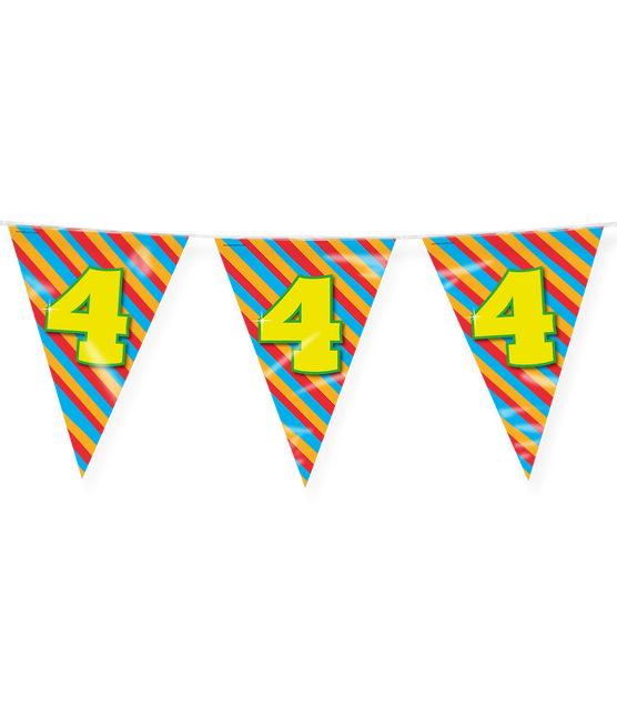 Feestbazaar Happy Verjaardag Vlaggenlijn 4 Jaar (10m)