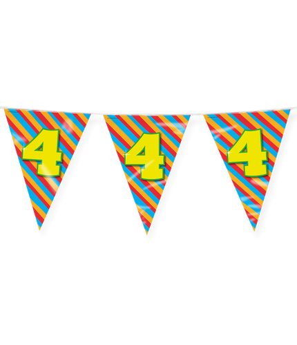 Feestbazaar Happy Verjaardag Vlaggenlijn 4 Jaar (10m)