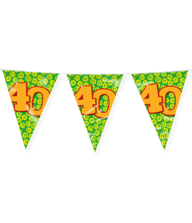 Feestbazaar Happy Verjaardag Vlaggenlijn 40 Jaar (10m)
