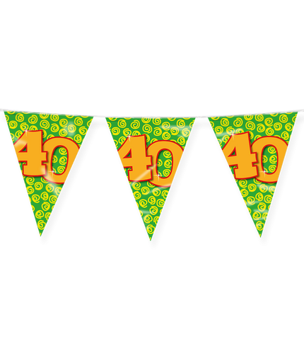 Feestbazaar Happy Verjaardag Vlaggenlijn 40 Jaar (10m)