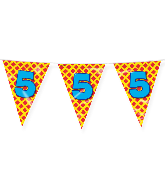 Feestbazaar Happy Verjaardag Vlaggenlijn 5 Jaar (10m)