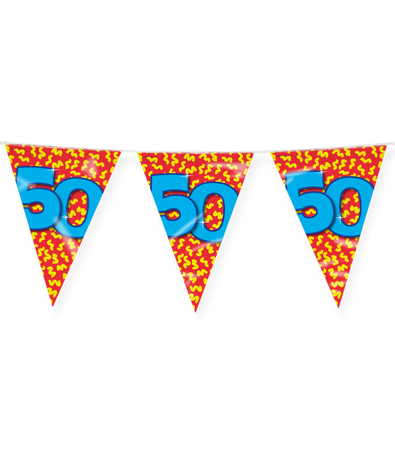 Feestbazaar Happy Verjaardag Vlaggenlijn 50 Jaar (10m)