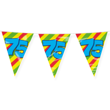 Feestbazaar Happy Verjaardag Vlaggenlijn 75 Jaar (10m)