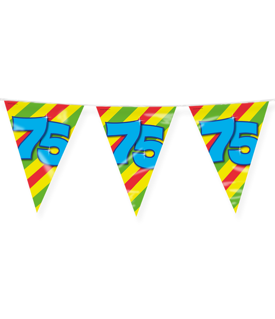 Feestbazaar Happy Verjaardag Vlaggenlijn 75 Jaar (10m)