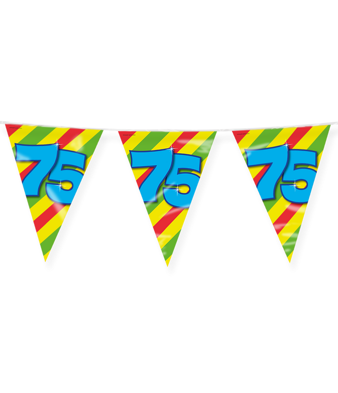 Feestbazaar Happy Verjaardag Vlaggenlijn 75 Jaar (10m)