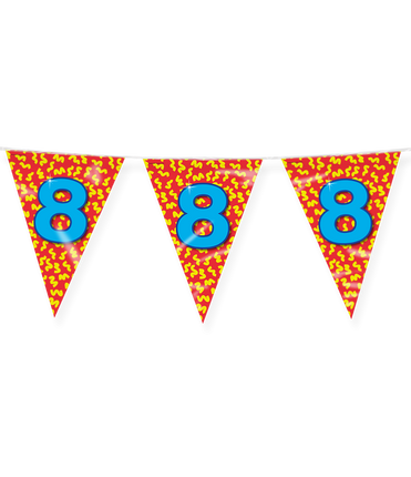 Feestbazaar Happy Verjaardag Vlaggenlijn 8 Jaar (10m)