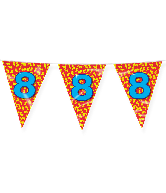 Feestbazaar Happy Verjaardag Vlaggenlijn 8 Jaar (10m)
