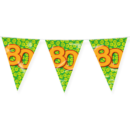 Feestbazaar Happy Verjaardag Vlaggenlijn 80 Jaar (10m)