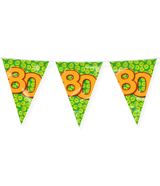 Feestbazaar Happy Verjaardag Vlaggenlijn 80 Jaar (10m)
