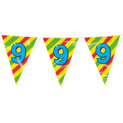 Feestbazaar Happy Verjaardag Vlaggenlijn 9 Jaar (10m)