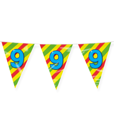 Feestbazaar Happy Verjaardag Vlaggenlijn 9 Jaar (10m)