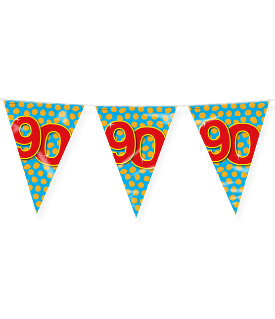 Feestbazaar Happy Verjaardag Vlaggenlijn 90 Jaar (10m)