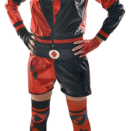 Feestbazaar Harley Quinn kostuum volwassen rood/zwart
