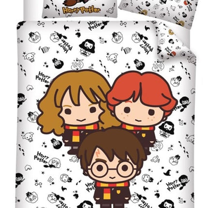 Feestbazaar Harry Potter Dekbedovertrek - Harry Ron Hermelien Cartoon - 140x200cm