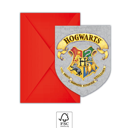 Feestbazaar Harry Potter Uitnodigingen En Enveloppen Hogwarts (6st)
