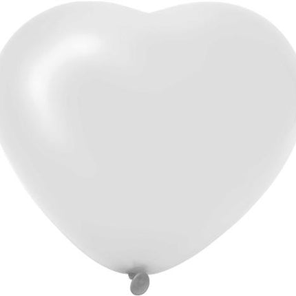 Feestbazaar Hartjesballonnen Wit 25cm (6st)