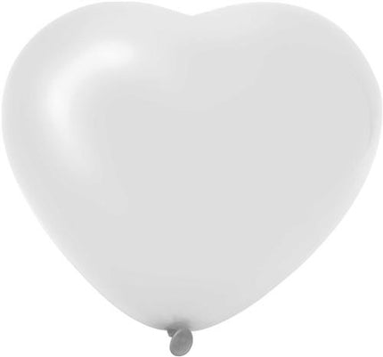 Feestbazaar Hartjesballonnen Wit 25cm (6st)