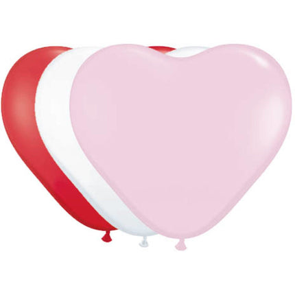 Feestbazaar Hartvormige Ballonnen Gemengde Kleuren (8st)