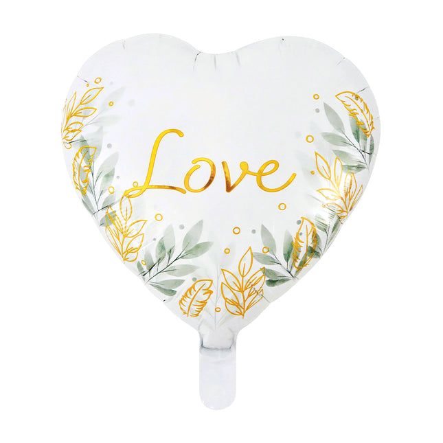 Feestbazaar Hartvormige Love Folieballon Goud (46cm)