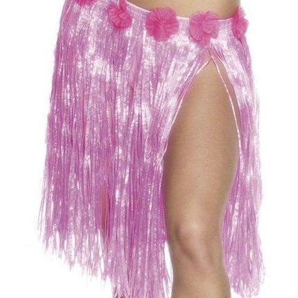 Feestbazaar Hawai rokje neon pink 46 cm