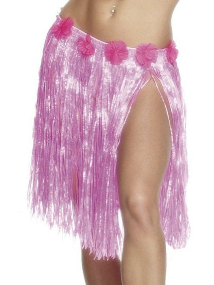 Feestbazaar Hawai rokje neon pink 46 cm