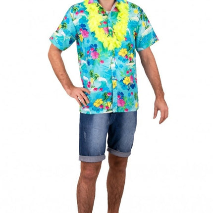 Feestbazaar Hawaii Blouse Club Tropicana Blauw