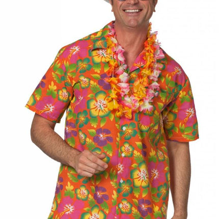 Feestbazaar Hawaii blouse heer oranje