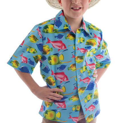 Feestbazaar Hawaii Blouse Multikleur Vissen Kind